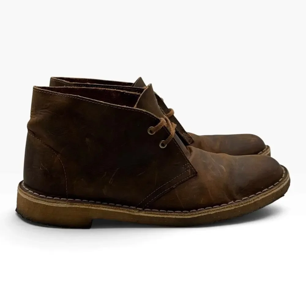 Clarks Originals Desert Boot Mens 10 Beeswax Brown Leather Chukka Crepe Sole